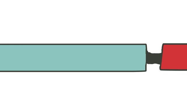 Two colored beams or blocks are connected by a black, sticky, viscous mass and move back and forth.