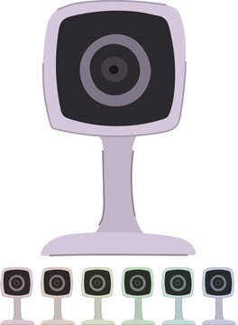 cctv ip camera cartoon. privacy system, technology control, cam guard cctv ip camera sign vector