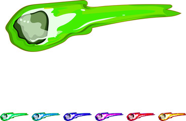 universe meteor cartoon. star fire, astronomy galaxy, sky night universe meteor sign colorful illustration © PikePicture