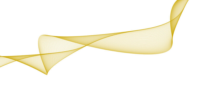 Abstract yellow gold wave line