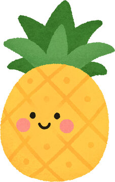 Cute smiling pineapple character