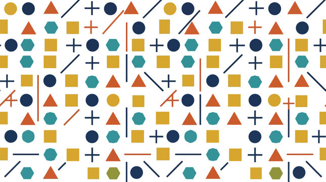 Geometric shape pattern with triangles squares circles geometric triangle