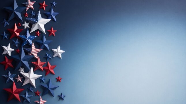 Patriotic stars on blue background for Independence Day celebration