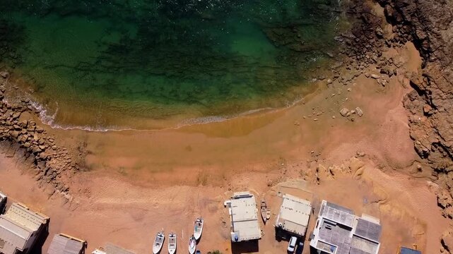 Drone topdown view of houses on the French Beach Coastal Paradise Karachi