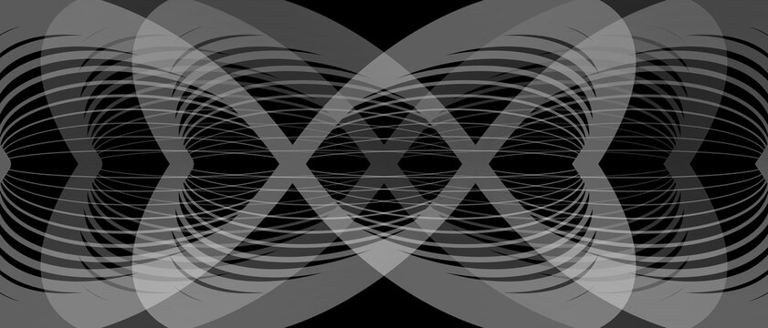 Interlocking halftone infinity ribbon abstract geometric pattern vector illustration
