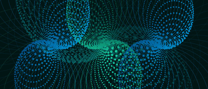 Halftone infinity vortex abstract geometric pattern vector illustration