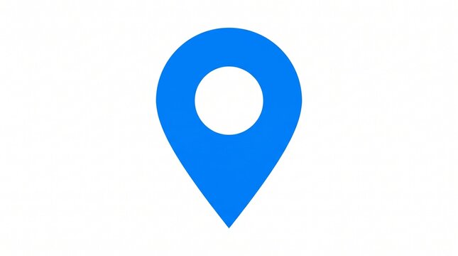 Minimal blue map pointer location pin