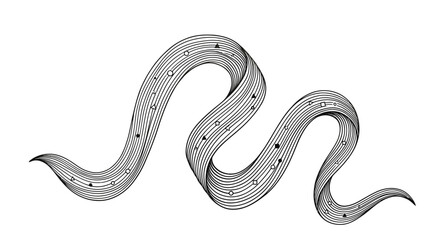 Fototapeta premium Elegant Black and White Swirl Vector, Abstract Wavy Ribbon Design, Organic Flowing Shape with Subtle Texture, Minimalist Decorative Element