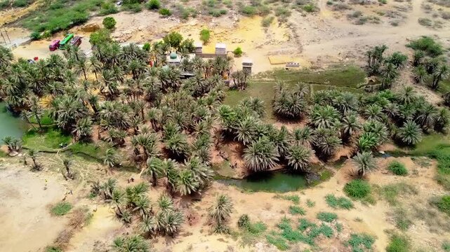 Aerial Drone View of Chota Noorani Dhabeji Picnic Point in Pakistan