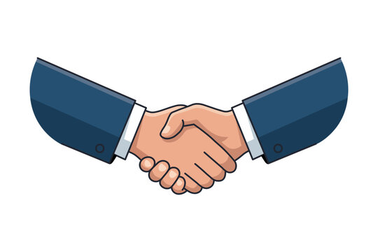 Business handshake vector illustration, partners shaking hands successful deal agreement corporate concept