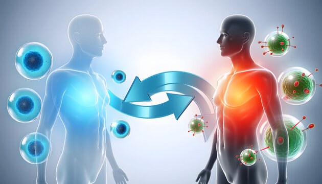 Genetically modified monocyte undergoing cellular immune transformation into an advanced autologous cell therapy, representing future immunology innovations and targeted personalized medicine.