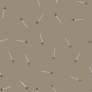 seamless pattern battle sword knight cartoon. joust shield, quest honor, valor castle battle sword knight sign vector