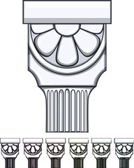 Obraz premium pillar column ancient cartoon. architecture greece, old marble, stone ionic pillar column ancient sign colorful illustration