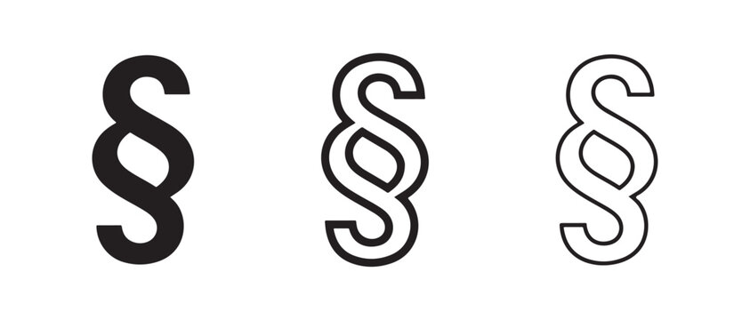 Section Symbol Paragraph Signs With Varying Line Thicknesses And Styles Isolated