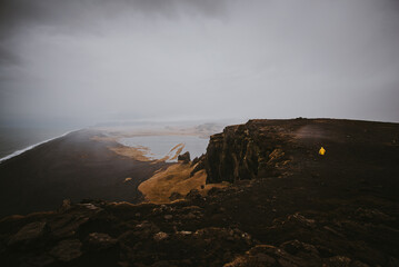 Explorer on the icelandic tour, traveling across iceland discovering natural destinations © oneinchpunch