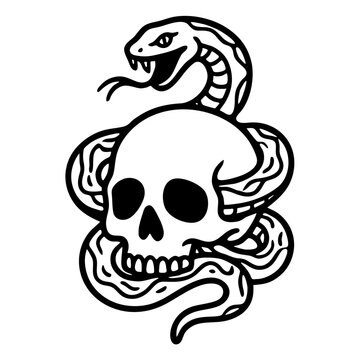 skull and snake