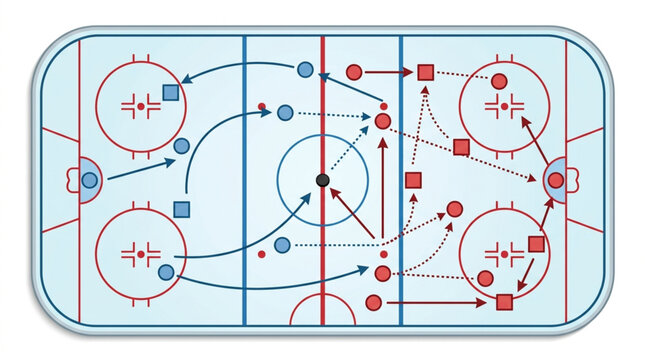 Ice Hockey Strategy and Tactical Playboard Illustration