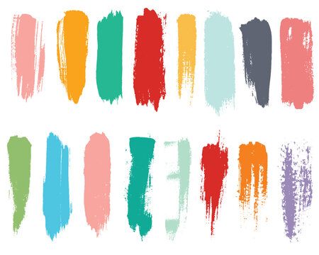 Crayon underline set. Color children underlines, brush stroke, lines of pencil. Hand drawn kids abstract collection for sketch, chalk texture. Isolated vector illustration.