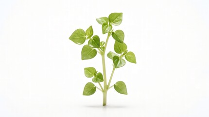 Obraz premium Fresh Green Peperomia Plant Stem Isolated on White Background for Interior Decoration and Botanical Studies