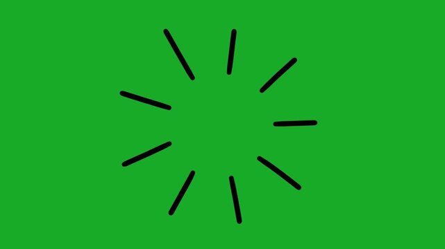 Animated Hand Drawn Black Line Burst Effect Green Screen Overlay