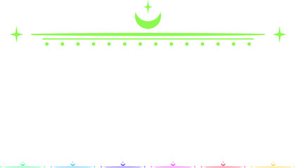 galaxy celestial divider border cartoon. nebula eclipse, zodiac constellation, orbit equator galaxy celestial divider border sign colorful illustration © PikePicture