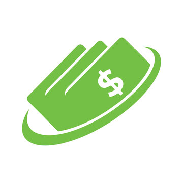Green Dollar Bills Banknotes Vector Icon For Finance And Investment Concept.
