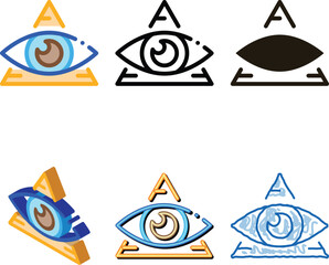 Obraz premium All-seeing edition Eye Icon Vector. Outline All-seeing Eye Sign. Color Isolated Contour Symbol