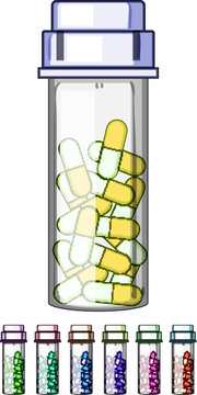 tetracycline antibiotic pills cartoon. erythromycin ciprofloxacin, doxycycline azithromycin, clindamycin metronidazole tetracycline antibiotic pills sign colorful illustration