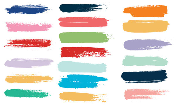 Set of watercolor brush strokes. Set of colorful watercolor brush strokes