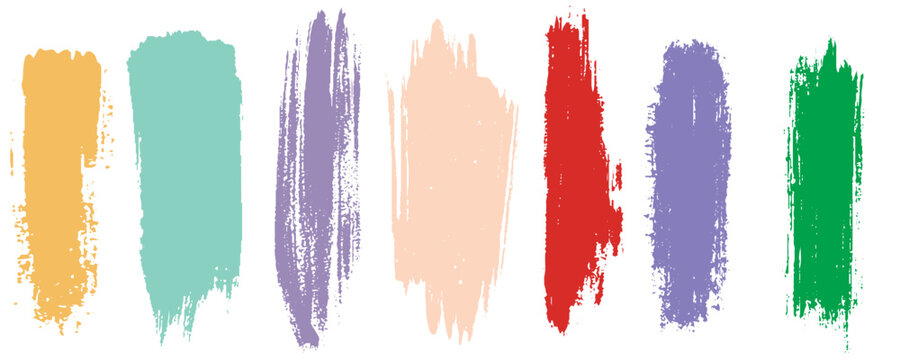 Set of watercolor brush strokes. Set of colorful watercolor brush strokes