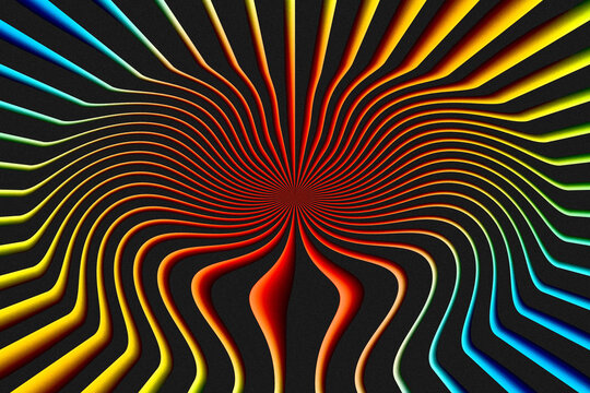 Abstract Rainbow Spiral Wave Lines Background