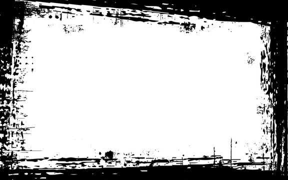 Abstract Decorative Black & White Photo Frame. Type Text Inside, Use as Overlay or for Layer Clipping Mask