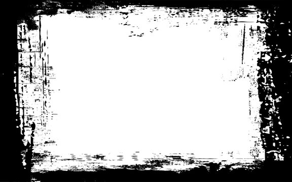 Scratched Frame. Grunge Urban Background Texture Vector. Dust Overlay. Distressed Grainy Grungy Framing Effect. Distressed Backdrop Vector Illustration