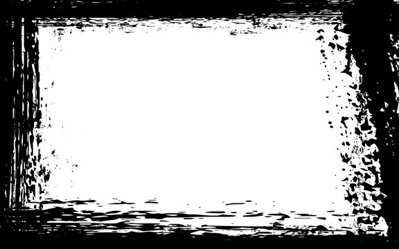 Abstract grunge texture background, distressed border, rough edge frame, black and white color, vector illustration template for web site, banner, poster, wallpaper.