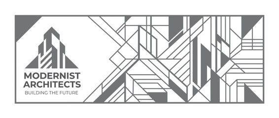 Naklejka premium modernist architects building logo