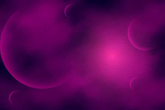 Abstract Deep Magenta Cosmic Background with Mystical Floating Light Spheres
