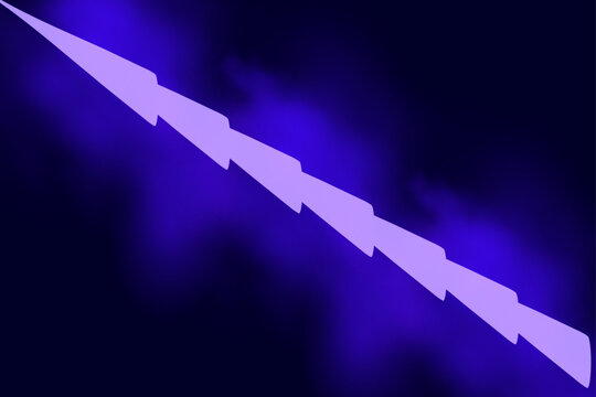 Sharp Purple Lightning Bolt Slicing Through Deep Blue Cosmic Mist background
