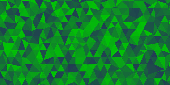 Abstract black and green Triangular mosaic texture pattern background.