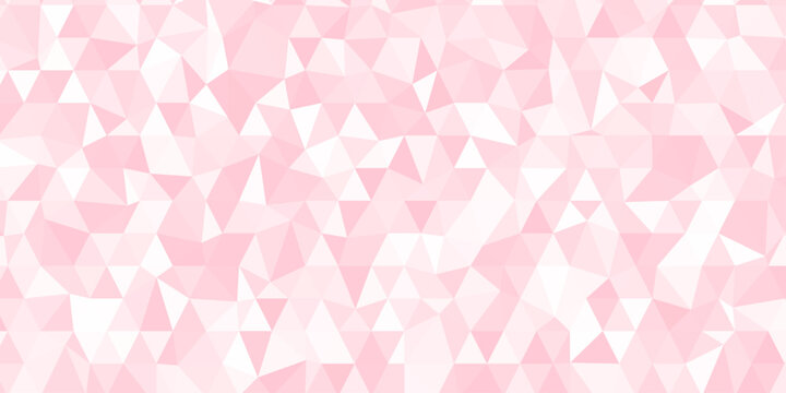 Abstract white and pink Triangular mosaic texture pattern background.