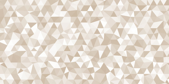 Abstract white and brown Triangular mosaic texture pattern background.