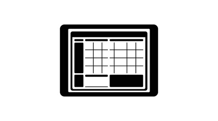 Tablet computer presents a blank digital grid for professional project planning and task tracking. © Berkah