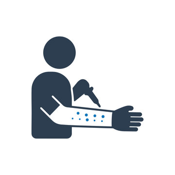 Man Scratching Arm from Insect Bite Allergy Icon