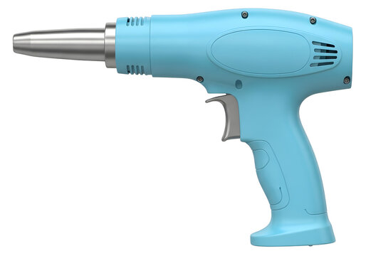 Blue electric heat gun isolated on white background