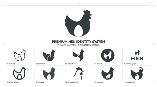 Hen and Egg Logo Designs Collection - Premium Identity System