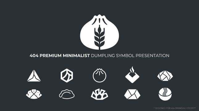 Minimalist Dumpling Icons and Symbols - Food and Restaurant Branding