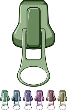 collection zipper puller cartoon. flat sketch, wear zip, teeth graphic collection zipper puller sign colorful illustration