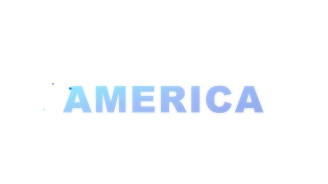 America text appears in a light blue sans-serif font centered on a plain white background with a subtle shadow effect.