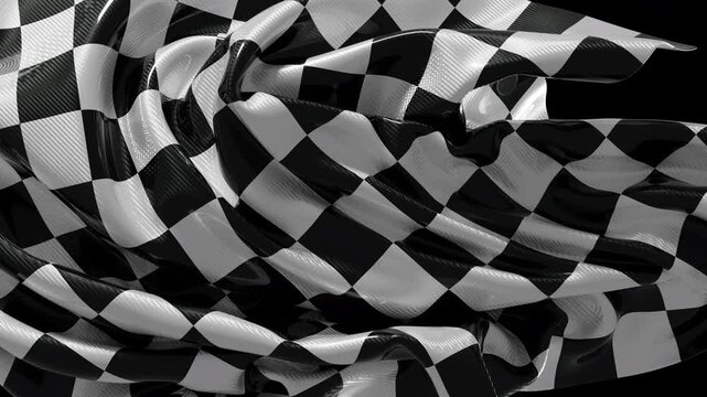 Dynamic waving checkered racing flag. Symbol of speed, competition, and finish line. Perfect for motorsport and victory
