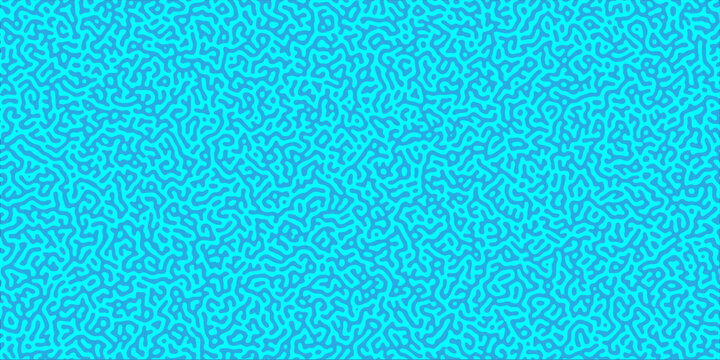 Abstract Blue Maze Pattern Background. Organic Squiggle Lines. Seamless Memphis Style Vector Illustration.
