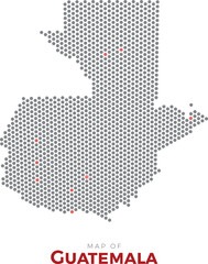 Obraz premium Map of Guatemala. Dotted map highlighting the country's most important cities